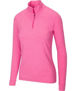 Greg Norman Women' Heather 1/4 Zip Peached