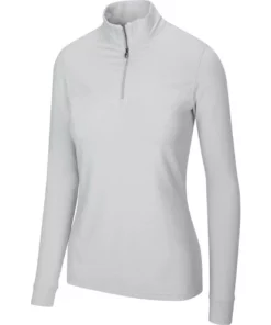 Greg Norman Women' Heather 1/4 Zip Peached -Golf Sales Store greg norman womens peached heather 1 4 zip shark grey heather 01 21709.1633111170