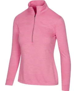Greg Norman Women' Mock Utility 1/2 Zip -Golf Sales Store greg norman womens utility 1 2 zip mock coral guava heather 01 25531.1671482564