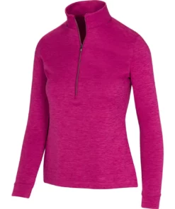 Greg Norman Women' Mock Utility 1/2 Zip -Golf Sales Store greg norman womens utility 1 2 zip mock merlot heather 01 68845.1671482554