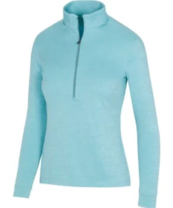 Greg Norman Women' Mock Utility 1/2 Zip -Golf Sales Store greg norman womens utility 1 2 zip mock oasis blue heather 01 79880.1671482598