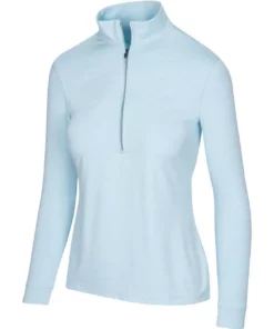 Greg Norman Women' Mock Utility 1/2 Zip -Golf Sales Store greg norman womens utility 1 2 zip mock pure aqua heather 01 13449.1671482575