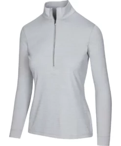 Greg Norman Women' Mock Utility 1/2 Zip -Golf Sales Store greg norman womens utility 1 2 zip mock shark grey heather 01 21378.1671482557