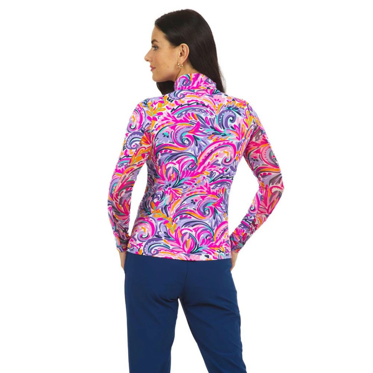 Ibkul Aubrey Print Long Sleeve Mock Neck 4 Ibkul Aubrey Print Long Sleeve Mock Neck - Image 2
