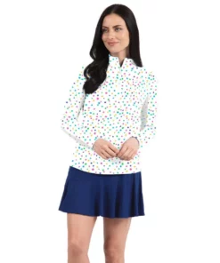 Ibkul Mock Neck Long Sleeve Evelyn Print