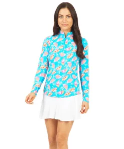 IBKUL Franny Print Long Sleeve Mock Neck