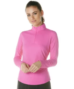 IBKUL Solid Long Sleeve Mock 8 IBKUL Solid Long Sleeve Mock -Golf Sales Store ibkul solid long sleeve mock hot pink 01 96135.1633113437
