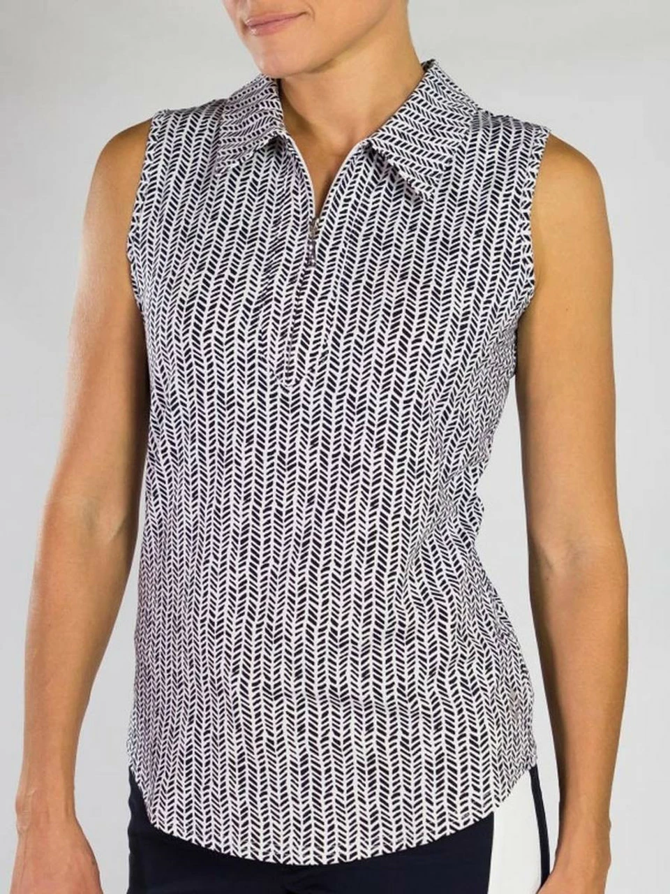Jofit Sleeveless Polo - Herringbone 3 Jofit Sleeveless Polo - Herringbone