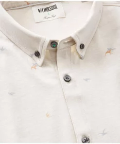 Linksoul Anza Shirt Songbird Print -Golf Sales Store linksoul songbird print anza shirt sand heather 02 59517.1676591358