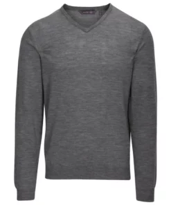 V-Neck Ridge Long Sleeve Grey Matte