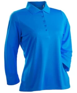 Nancy Lopez Luster 3/4 Sleeve Polo -Golf Sales Store nancy lopez luster 3 4 sleeve polo blue bird 01 35023.1633540841