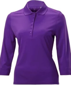 Nancy Lopez Luster 3/4 Sleeve Polo -Golf Sales Store nancy lopez luster 3 4 sleeve polo grape 01 40906.1633540841