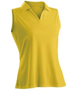 Nancy Lopez Polo Sleeveles Luster -Golf Sales Store nancy lopez luster sleeveless polo amber 01 50739.1633466644