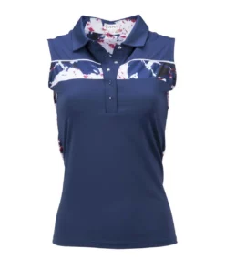 Nancy Lopez Peace Sleeveless Polo -Golf Sales Store nancy lopez peace sleeveless polo navy 01 66046.1648051972