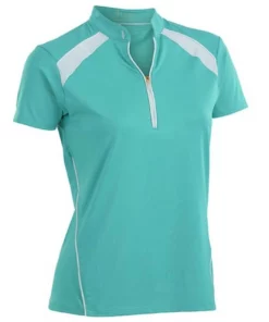 Nancy Lopez Polo Short Sleeve Sporty -Golf Sales Store nancy lopez sporty short sleeve polo aqua white 01 42779.1633465913