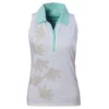 Nancy Lopez Wish Sleeveless Polo -Golf Sales Store nancy lopez wish sleeveless polo white mint multi 01 99494.1633467637