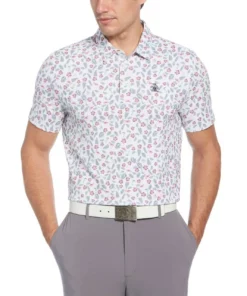 Polo Penguin Print Tropical Whimsical 8 Polo Penguin Print Tropical Whimsical -Golf Sales Store original penguin whimsical tropical print polo bright white 01 96522.1652883632
