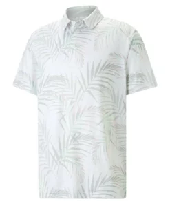 Puma Cloudspun Palm Leaf Polo -Golf Sales Store puma cloudspun palm leaf polo white minty burst 01 77594.1676576397