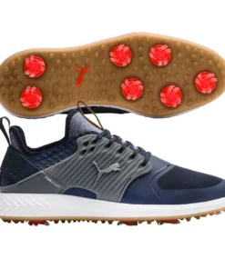 Puma Men' Shoe Peacoat/Silver/Quiet Ignite Pwradapt Golf Shade Caged