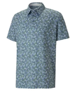 Puma Mattr Florals Polo -Golf Sales Store puma mattr florals polo evening sky dusty green 01 27451.1678825379