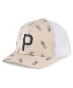 Puma Pineapple Trucker P Hat -Golf Sales Store puma pineapple trucker p hat white pepper navy blazer 01 56386.1678814879