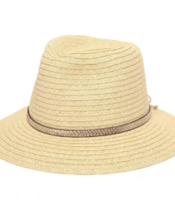 San Diego Hat Company Women' Fedora Snake Band Paperbraid Debossed Metallic