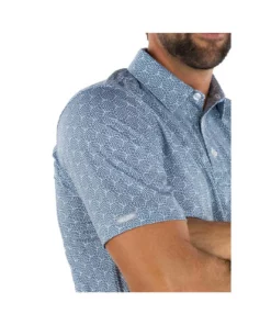 Straight Down Escher Polo -Golf Sales Store straight down escher polo steel blue 05 34932.1644335557