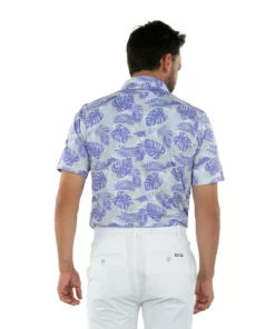 Straight Down Tropics Golf Polo -Golf Sales Store straight down tropics polo periwinkle 03 31634.1678909293