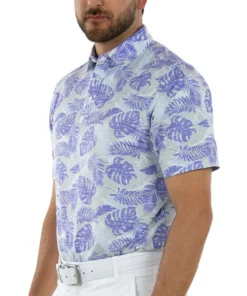 Straight Down Tropics Golf Polo -Golf Sales Store straight down tropics polo periwinkle 04 18210.1678909293