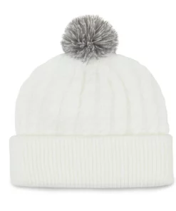 Titleist Beanie Cable Knit Pom Pom -Golf Sales Store titleist cable knit pom pom beanie white gray 02 70914.1636747906