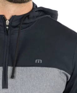 Lantern Light Travis Mathew Hoodie Quarter Zip -Golf Sales Store travis mathew lantern light quarter zip hoodie black 04 56124.1671651124